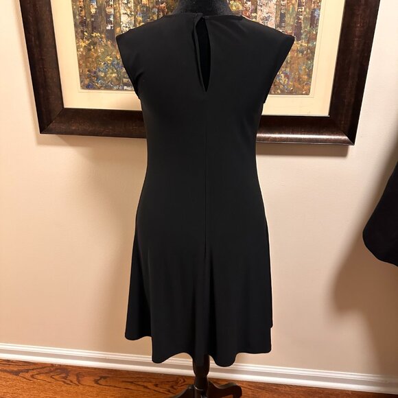 Dress barn Little Black Dress with Golden Details on Neckline Size Medium - Picture 3 of 3